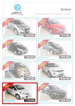 7 Days Cars : KwaZulu Natal (1 Jun - 30 Jun 2014), page 1