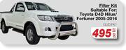 Gud Filter Filter Kit Suitable For: Toyota D4D Hilux/ Fortuner 2005-2016 GUD.FK1-Per Kit