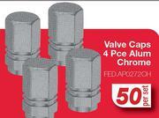 Valve Caps 4 Pce Alum Chrome FED.AP0272CH-Per Set