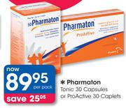 Pharmaton Tonic 30 Capsules Or ProActive 30 Caplets-Per Pack