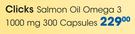 Clicks Salmon Oil Omega 3 1000mg 300 Capsules