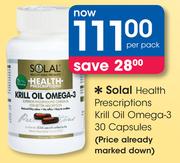 Solal Health Prescriptions Krill Oil Omega 3 30 Capsules-Per Pack