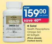 Solal Health Prescriptions Omega 3x3 60 Softgels-Per Pack