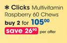 Clicks Multivitamin Raspberry-2x60 Chews