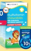 Clicks Multivitamin Raspberry-2x30 Chews
