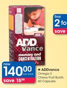 Add Vance Omega 3 Chewy Fruit Bursts 60 Capsules