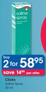 Clicks Saline Spray-2 x 30ml