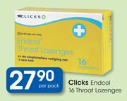 Clicks Endcol 16 Throat Lozenges-Per Pack