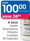 Solal Health Prescriptions Probiotic Complex 60 Capsules-Per Pack