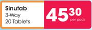 Sinutab 3-Way 20 Tablets-Per Pack