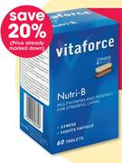Vitaforce Nutri-B Calm or Revitalised-30 Capsules