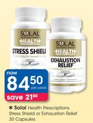 Solal Health Prescriptions Stress Shield or Exhaustion Relief-30 Capsules-Per Pack