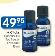Clicks Essentiall Oil Tea Tree or Lavender-10ml Each