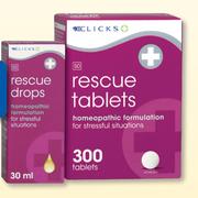 Clicks Rescue Tablets-300 Tablets Each