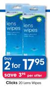 Clicks Lens Wipes-2 x 20's
