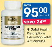 Solal Health Prescriptions Exhaustion Relief 30 Capsules-Per Pack