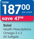Solal Health Prescriptions Omega 3x3 60 Softgels-Per Pack