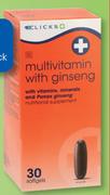 Clicks Multivitamin & Ginseng 30 Capsules-Per Pack