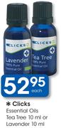 Clicks Essential Oils Tea Tree 10ml Or Lavender 10ml-Each
