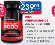 GNC Pro Performance Amino Burst 3000 90 Tablets-Per Pack