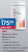 GNC Women's Ultra Mega Active 30 Tablets-Per Pack