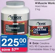 Evox Creatine HCL 90 Capsules Or Formidable Mass-2Kg Each
