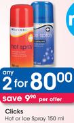 Clicks Hot Or Ice Spray-2x150ml