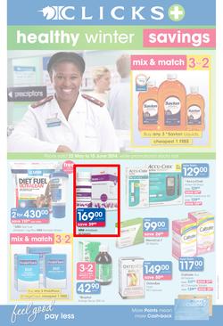 Clicks : Healthy Winter Savings (22 May - 15 Jun 2014), page 1