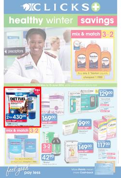 Clicks : Healthy Winter Savings (22 May - 15 Jun 2014), page 1