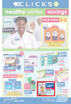 Clicks : Healthy Winter Savings (22 May - 15 Jun 2014), page 1