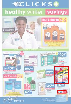 Clicks : Healthy Winter Savings (22 May - 15 Jun 2014), page 1
