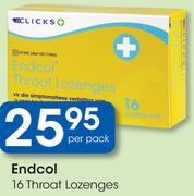 Endcol 16 Throat Lozenges-Per Pack