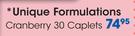 Unique Formulations Cranberry 30 Caplets-Per Pack