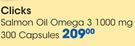 Clicks Salmon Oil Omega 3 1000mg 300 Capsules-Per Pack