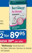 Bettaway Multivitamins For Men, Women, Seniors Or Adults 30 Tablets-2's