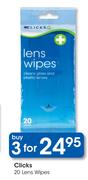 Clicks 20 Lens Wipes-3's