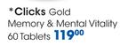 Clicks Gold Memory & Mental Vitality Tablets-60's Per Pack