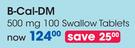B-Cal-DM 500mg 100 Swallow Calcium Tablets