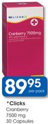 Clicks Cranberry 7500mg 30 Capsules-Per Pack