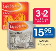 Lifestyle 3 Condoms-Per Pack