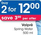Valpre Spring Water-2x500ml