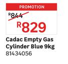Cadac 9Kg Empty Gas Cylinder Blue 81434056