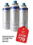 Cadac Butane Gas Cartridge 81491589-For 3 x 220g