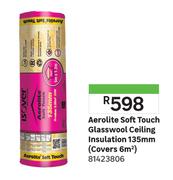 Aerolite Soft Touch Glasswool Ceiling Insulation 135mm (Covers 6 Sqm) 81423806