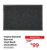 Inspire Diamond Doormat Vinyl Black 40cm x 60cm 81453383