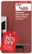 Wallpaper Plain Linen Red 10.5m x 53cm 81462154