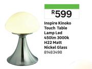 Inpire Kinoko Touch Table Lamp LED 450 Lm 3000K H22 Matt Nickel Glass 81483498