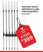 Inox Solar Garden Spike Beacon Light With Swing Effect 81473352-For 6