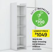Wardrobe Basic Dressing Kit W160cm x H180cm 81493604