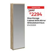 Shoe Storage Cabinet With Mirror W50 x D20 x j172cm 81459269